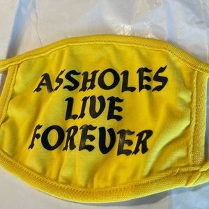 Assholes Live Forever Yellow Face Mask